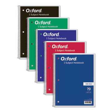 Oxford™ Coil-lock Wirebound Notebooks, 3-hole Punched, 1 Subject, Wide-legal Rule, Randomly Assorted Covers, 10.5 X 8, 70 Sheets freeshipping - TVN Wholesale